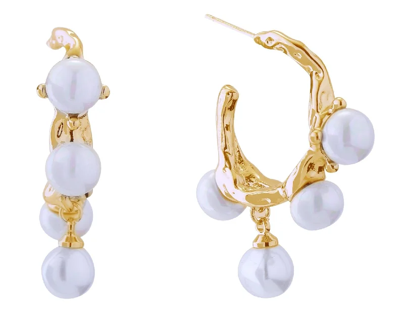 trendy women’s handbags for casual outings -DJE310907 14K Dripping Pearl Post Earrings