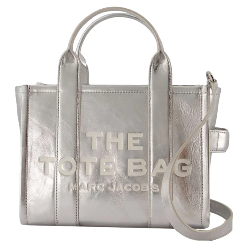 stylish women’s handbags for corporate events -The Small Tote - Marc Jacobs - Leather - Silver