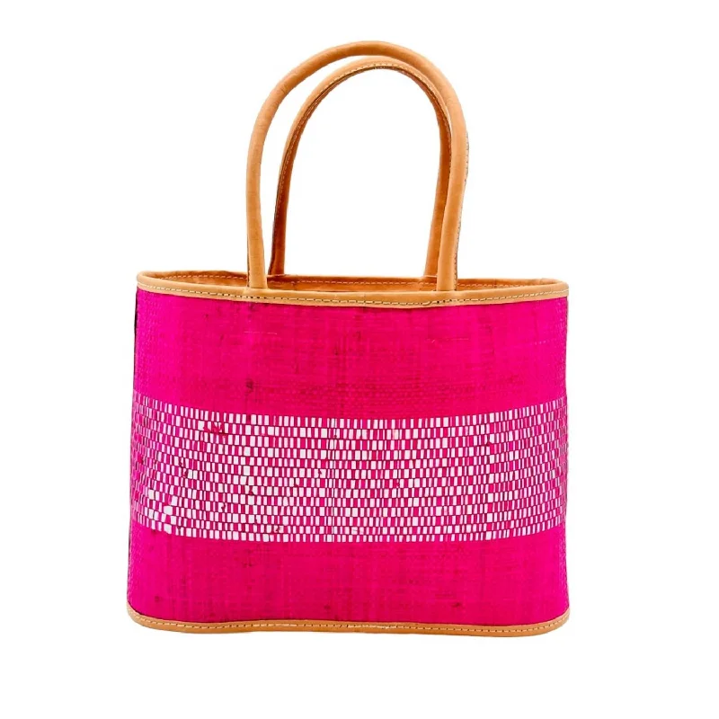 practical handbags for women’s errands -Women's Wynwood Straw Basket Bag Handbag In Fuchsia