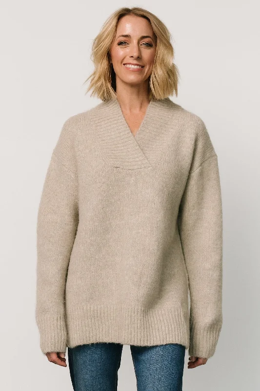 best women’s tunics for everyday fashion -Calgary Oversized Sweater | Oatmeal