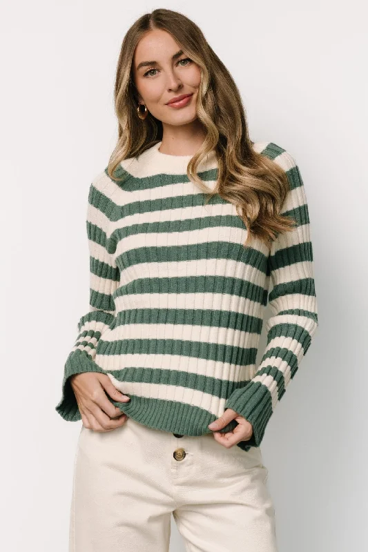 best women’s tunics for everyday fashion -Carrie Striped Sweater | Teal + Ivory