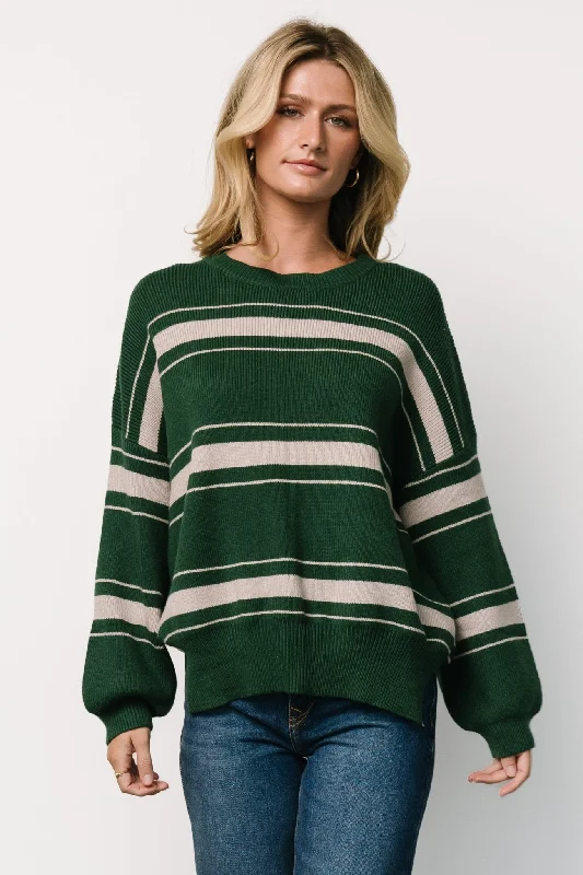 Charlie Striped Sweater | Dark Green