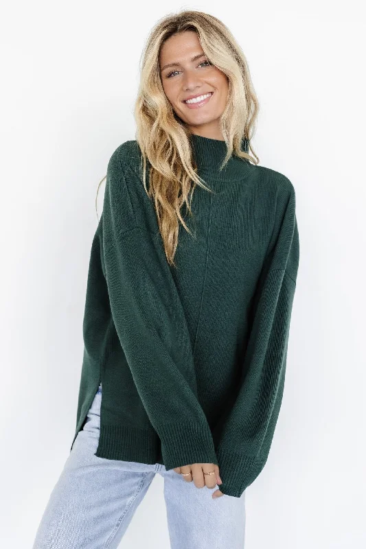 trendy women’s outerwear for cold weather -Hutch Sweater | Dark Green