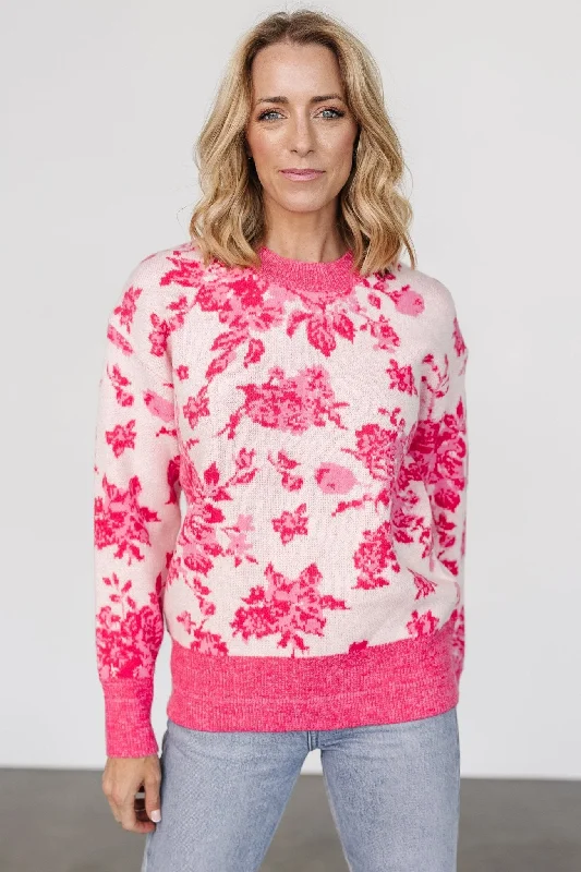 chic dresses for women’s brunch outfits -Legend Sweater | Pink Print