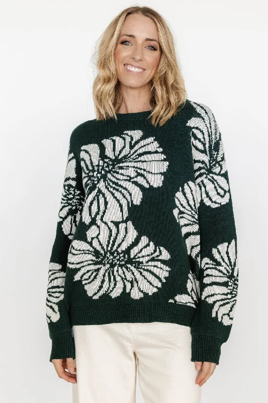 best winter dresses for women’s fashion -Maude Sweater | Green + Off White