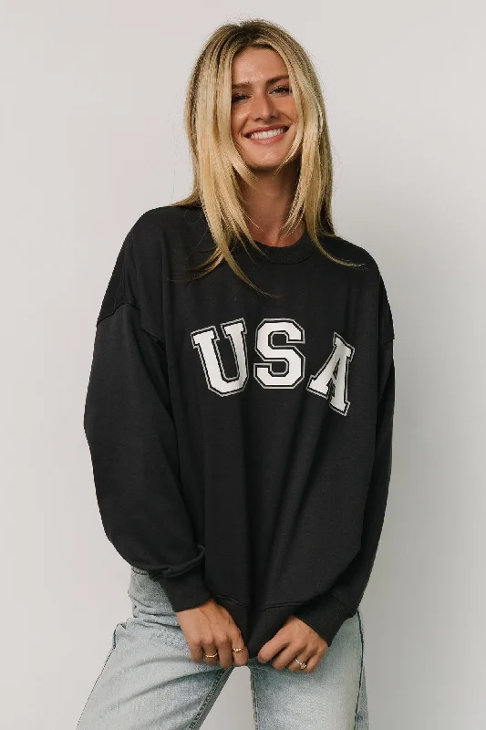 best women’s coats for rainy days -USA Oversized Sweatshirt | Navy