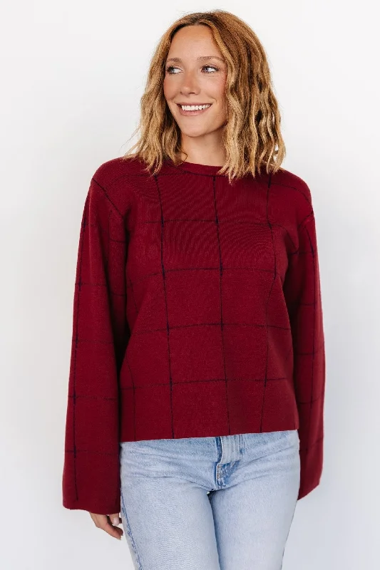 elegant blouses for women’s special events -Remington Sweater | Red + Navy