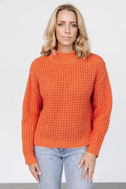 unique women’s skirts for office outfits -Syracuse Chunky Knit Sweater | Orange