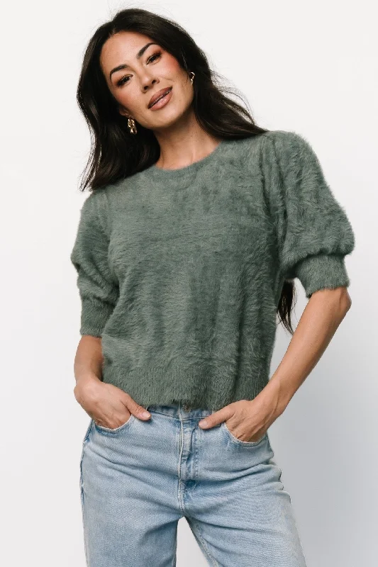 best women’s coats for rainy days -Vail Sweater Top | Winter Green