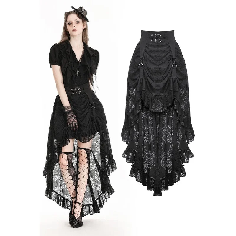 best women’s clothing for fall wardrobe -Women's Gothic High/Low Lace Skirt