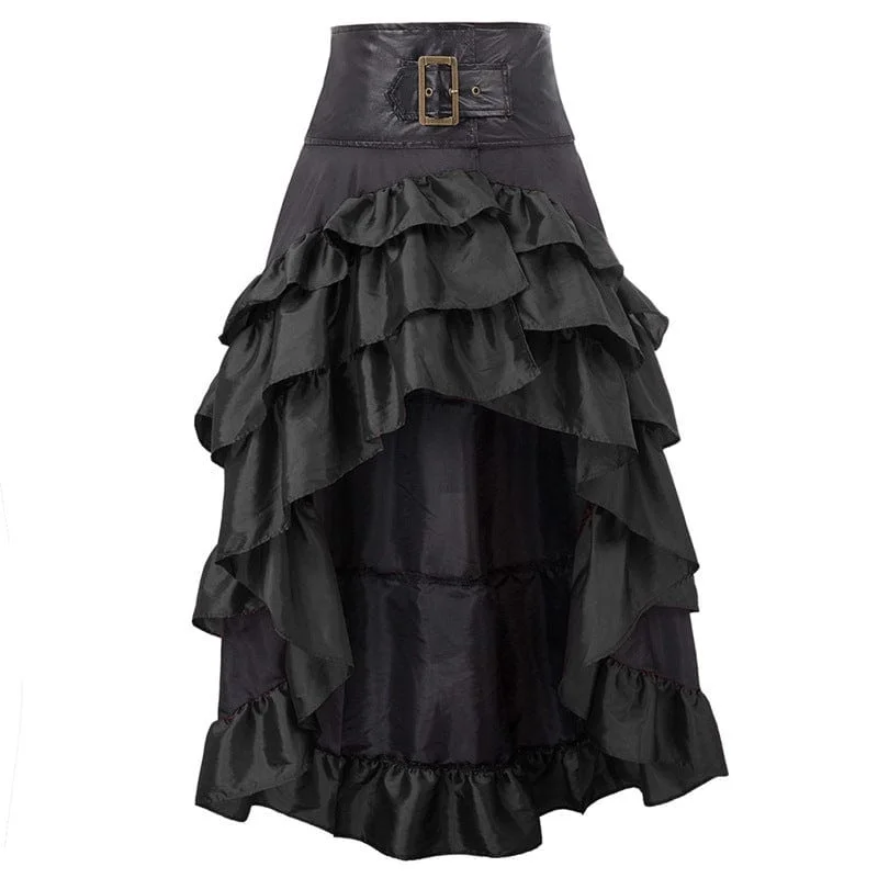 affordable summer clothing for women -Women's Gothic Ruffled Layered High/low Skirt