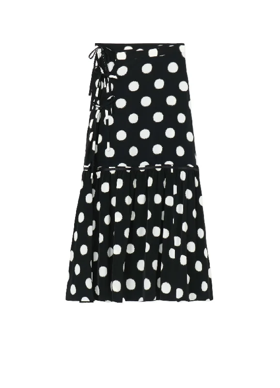 stylish women’s tops for formal occasions -SMALL POLKA DOT CRAPE DE CHINE TEARED SKIRT